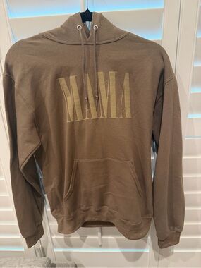 MAMA Embroidered Hoodie - Brown unworn
